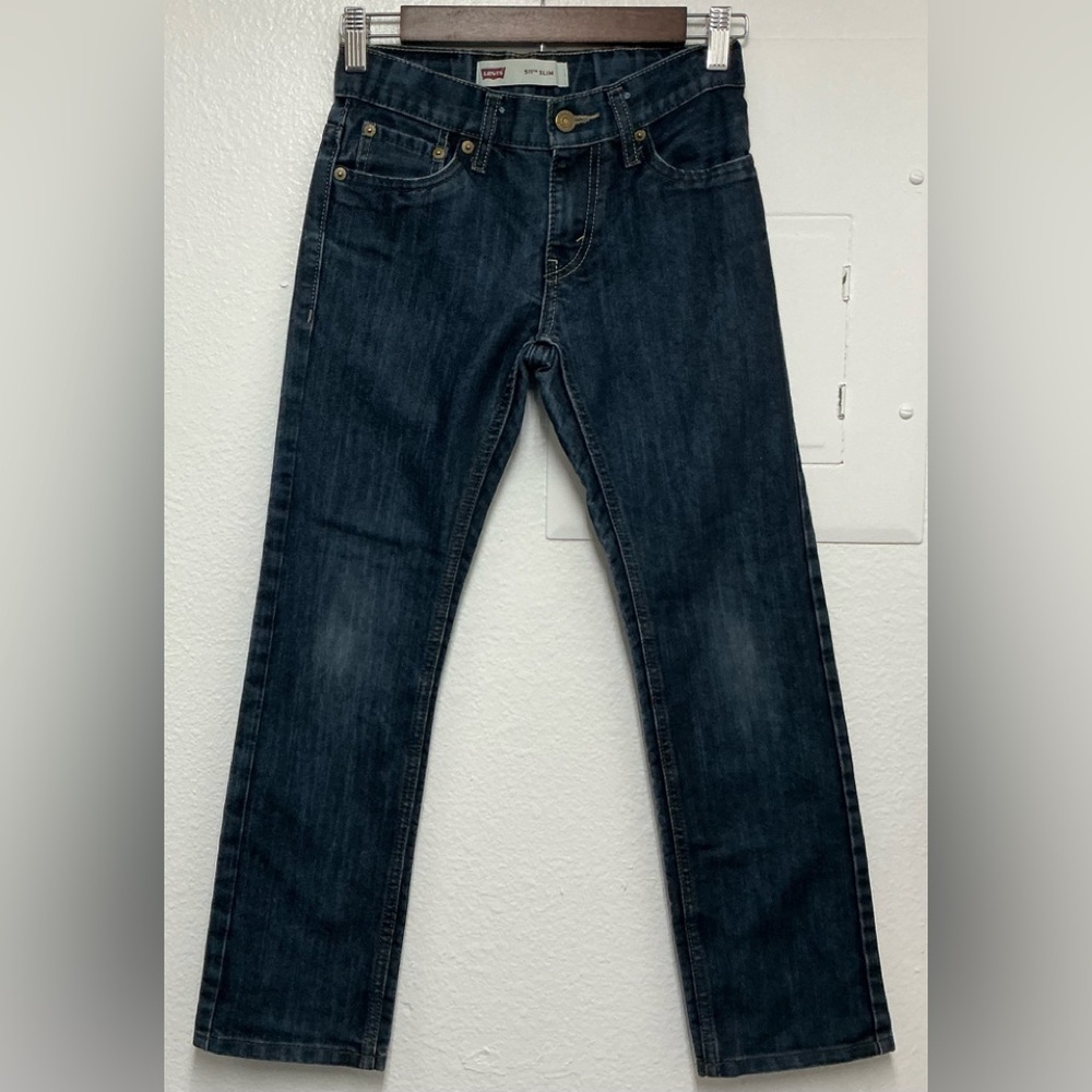 Levi's kids Demin Blue Straight-Leg Jeans with Distressed Finish Sz 10 Regular - Picture 2 of 10